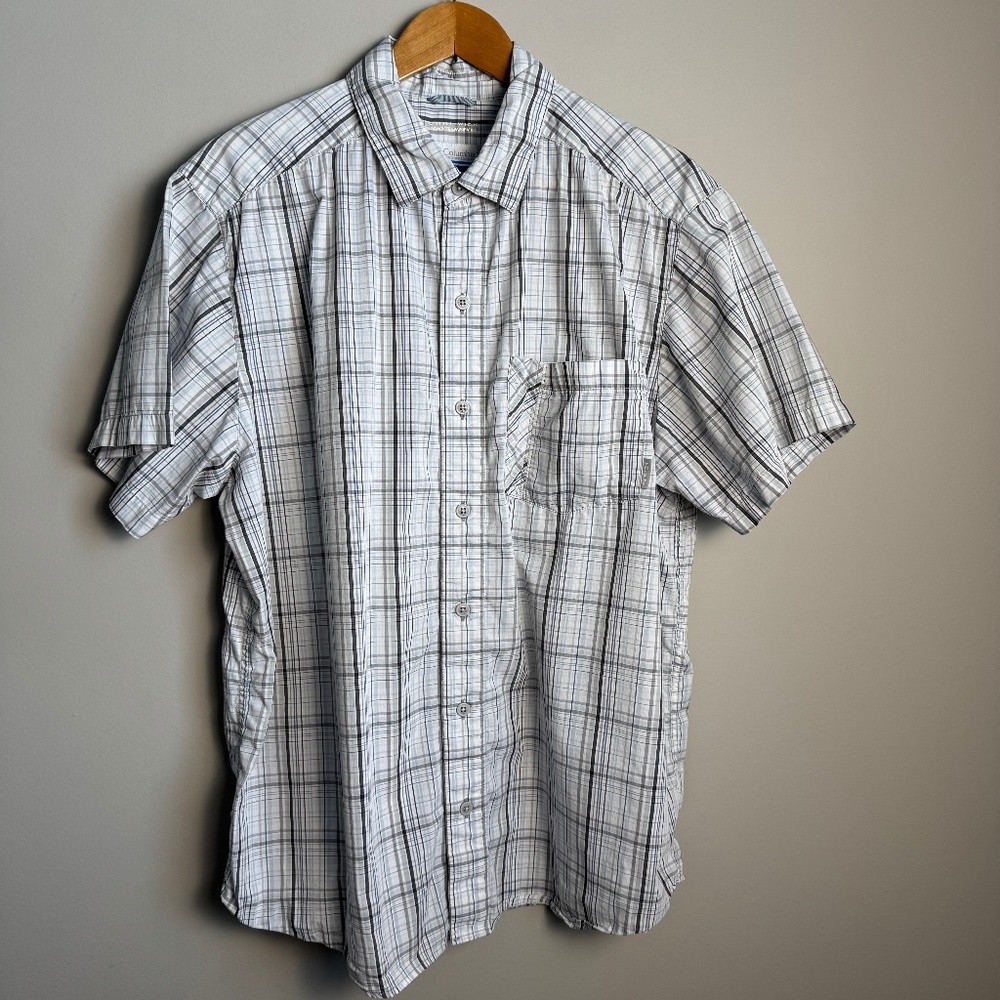 Columbia Men's Omni-Wick Short Sleeve Plaid Button Up Shirt Multicolor Large‎